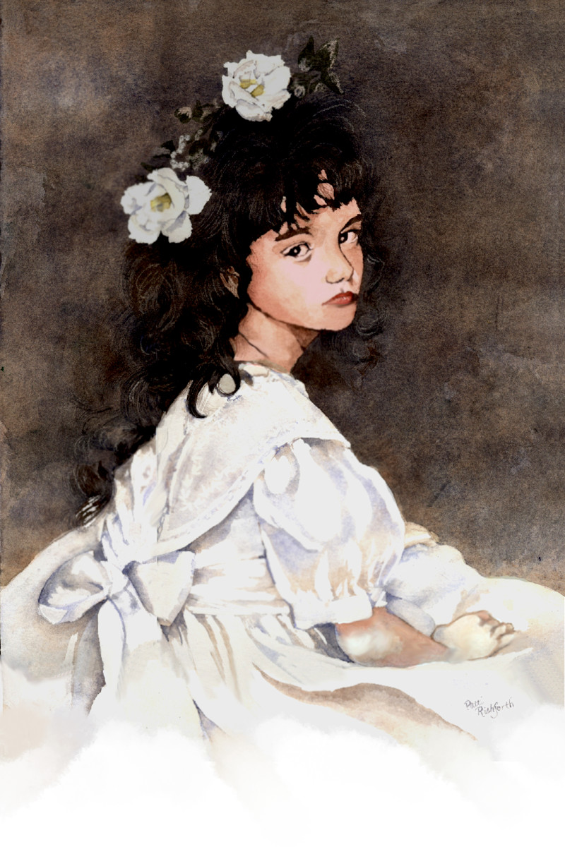 flower girl in watercolor